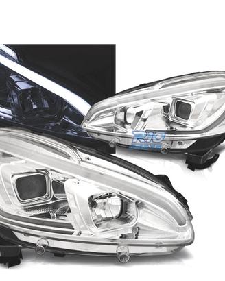 FARI PEUGEOT 208 12-15 TUBO LUCE LED CROMATO