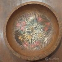Vassoio in legno decorato a mano 