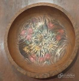 Vassoio in legno decorato a mano 