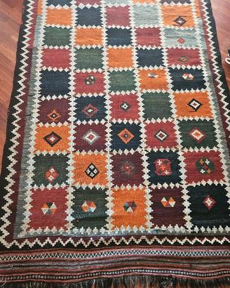 Tappeto grande Kilim Soumak pura lana fatto a mano