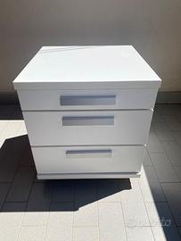 Comodino Moretti Compact 3 cassetti e rotelle
