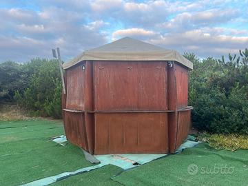 gazebo legno m/strato mq.9xh.300  pareti apribili