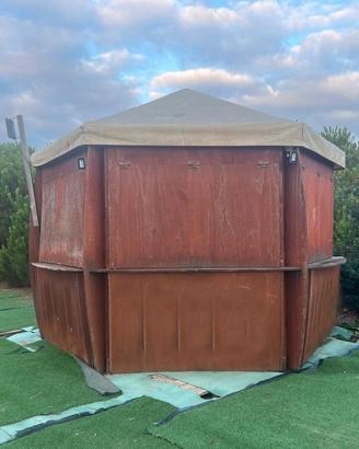gazebo legno m/strato mq.9xh.300  pareti apribili