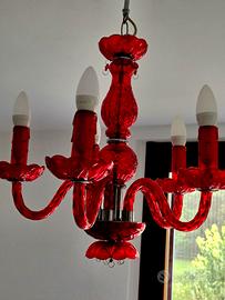 Coppia Lampadari Vintage stile Veneziano Murano