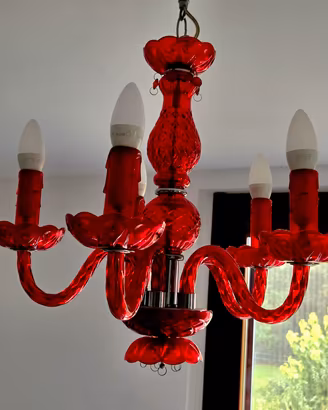 Coppia Lampadari Vintage stile Veneziano Murano