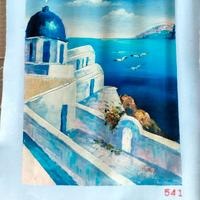 Tela dipinta a mano Santorini 33 X 28
