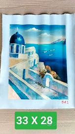 Tela dipinta a mano Santorini 33 X 28
