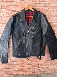 Giacca biker Fortela in vera pelle nera taglia 52