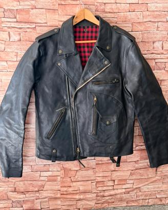 Giacca biker Fortela in vera pelle nera taglia 52