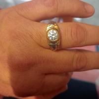 anello uomo oro giallo e bianco  