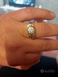 anello uomo oro giallo e bianco  
