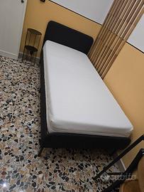 Letto singolo IKEA Slattum 90x200cm imbottito nero