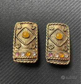 Orecchi a Clip Vintage in Metallo Dorato Anticato