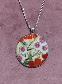 Ciondolo in cotone broccato giapponese 