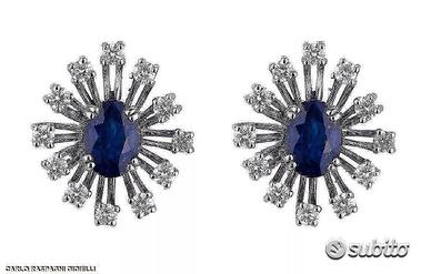 ORECCHINI ORO 18kt. CON DIAMANTI E ZAFFIRI BLU