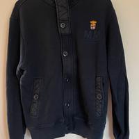 Felpa Uomo Marina Militare Blu con Zip e Bottoni