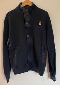 Felpa Uomo Marina Militare Blu con Zip e Bottoni