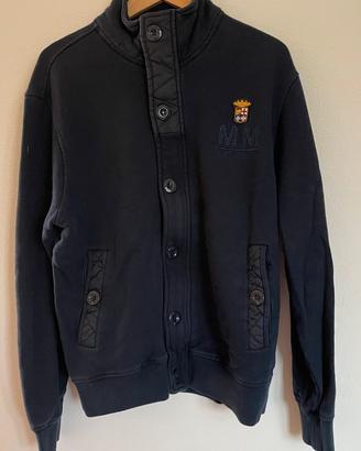 Felpa Uomo Marina Militare Blu con Zip e Bottoni