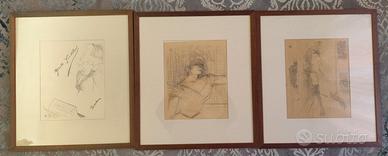 Toulouse-Lautrec - Trittico litografie d'epoca