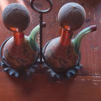 Set vintage bottiglie aceto ed olio