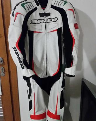 Spidi Track Wind Pro tuta pelle guanti paraschiena