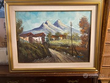 Quadro olio su tela Romanelli “Paesaggio “