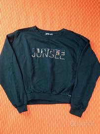 Felpa Nera Hangar93 "Jungle" con Paillettes e Stra