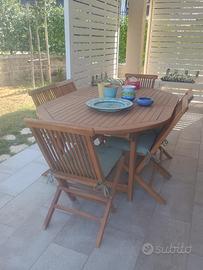 Set Deghi tavolo da giardino allungabile + 6 sedie