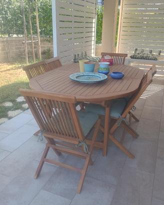 Set Deghi tavolo da giardino allungabile + 6 sedie