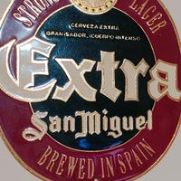 targa vintage birra  Extra San Miguel in ottone 