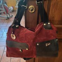 Borsa camoscio e pelle