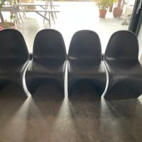 4 sedie nere originali vitra di panton