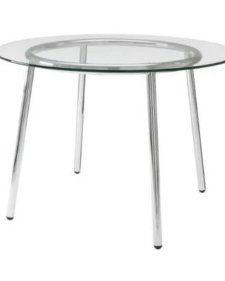 Tavolo rotondo in vetro e acciaio cromato IKEA + 4