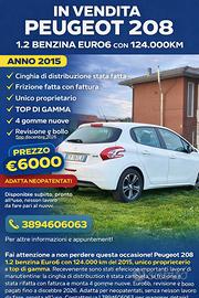 Peugeot 208 euro6b 2015 neopat pari al nuovo