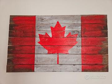 quadro in assi di legno e dipinto 150x95 Canada