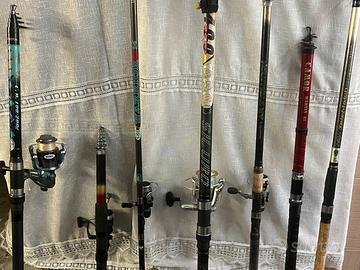 Lotto 7 Canne Pesca: Siluro 400g Olympus Mitchell