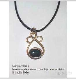 Collana quadrifoglio con Agata Trento 