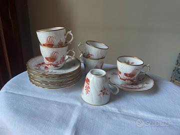 Tazzine da caffè per 6 Ginori, deciro Galli Rossi