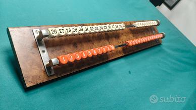 Segnapunti biliardo vintage legno e metallo con as