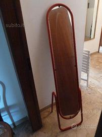 Specchio da terra ROSSO vintage RETRO