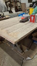 tavolo rettangolare grande in legno antico 