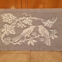 Quadro lavorato a uncinetto a filet