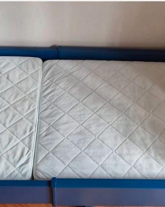 BUSUNGE Letto allungabile, 80x200 cm, blu e marron