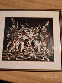 Dipinto originale Thailandia su stoffa