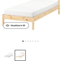 Letto singolo Ikea Tarva 90x200 con rete a doghe