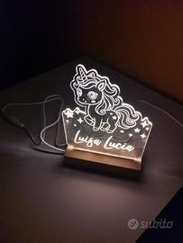 Lampada personalizzata unicorno nomi Luisa Lucia