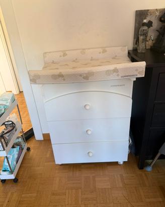 Fasciatoio foppapedretti con vasca e cassettiera