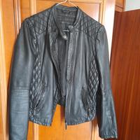 giacca simil pelle nera zara taglia m