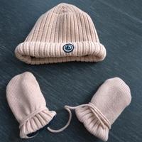 Set Petit Bateau cuffia e muffole rosa 12-18 mesi