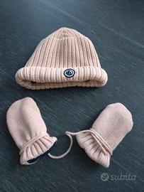 Set Petit Bateau cuffia e muffole rosa 12-18 mesi